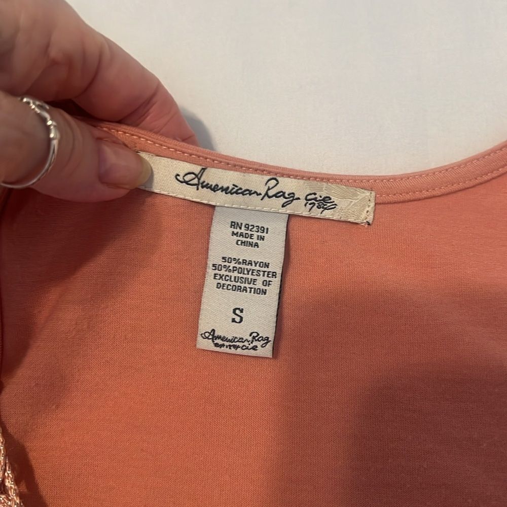 American Rag Embellished Rust Orange Tank Top - Picture 4 of 9